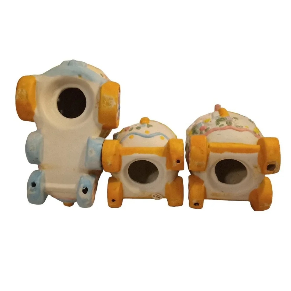 Vintage Easter Choo Choo Train Egg Cars Porcelain 3pc Night Light Holiday Decor